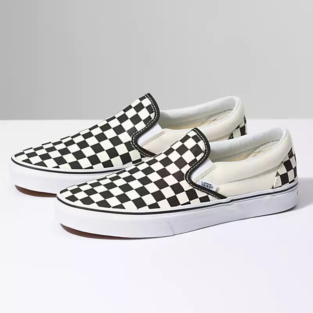 Vans checkerboard slip ons